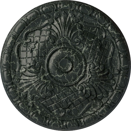 Ekena Millwork Amelia Ceiling Medallion (Fits Canopies up to 4 1/8"), 15 3/4"OD x 5/8"P, Painted Turtle Crackle CM16AMPTC